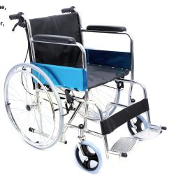 809J Steel Frame, Fixed Armrest, Footrest, Solid Castor Rear Wheel