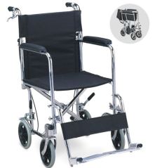 976ABJ Steel Frame, Fixed Arm Rest & Footrest, Drop Back Handle, United Brake, Solid Wheel