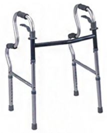 Quick Foldable Frame Walker - Two Level Soft Foam, Easy Standing & Seating, Adjustable