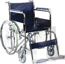 Steel Frame, Double Cross Bar, Fixed Foot Rest, Solid Castor Wheel, Hard Seat Cushion, Handle with Brake